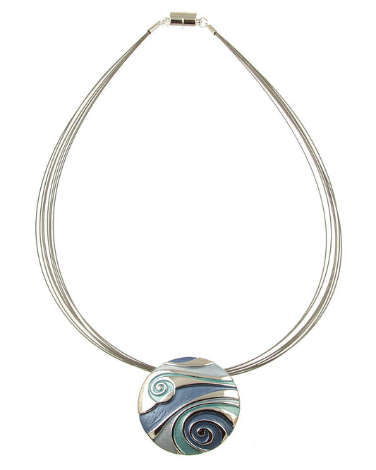 Swirl Wire Pendant | Blues, Silver/Gold, Aqua/Green