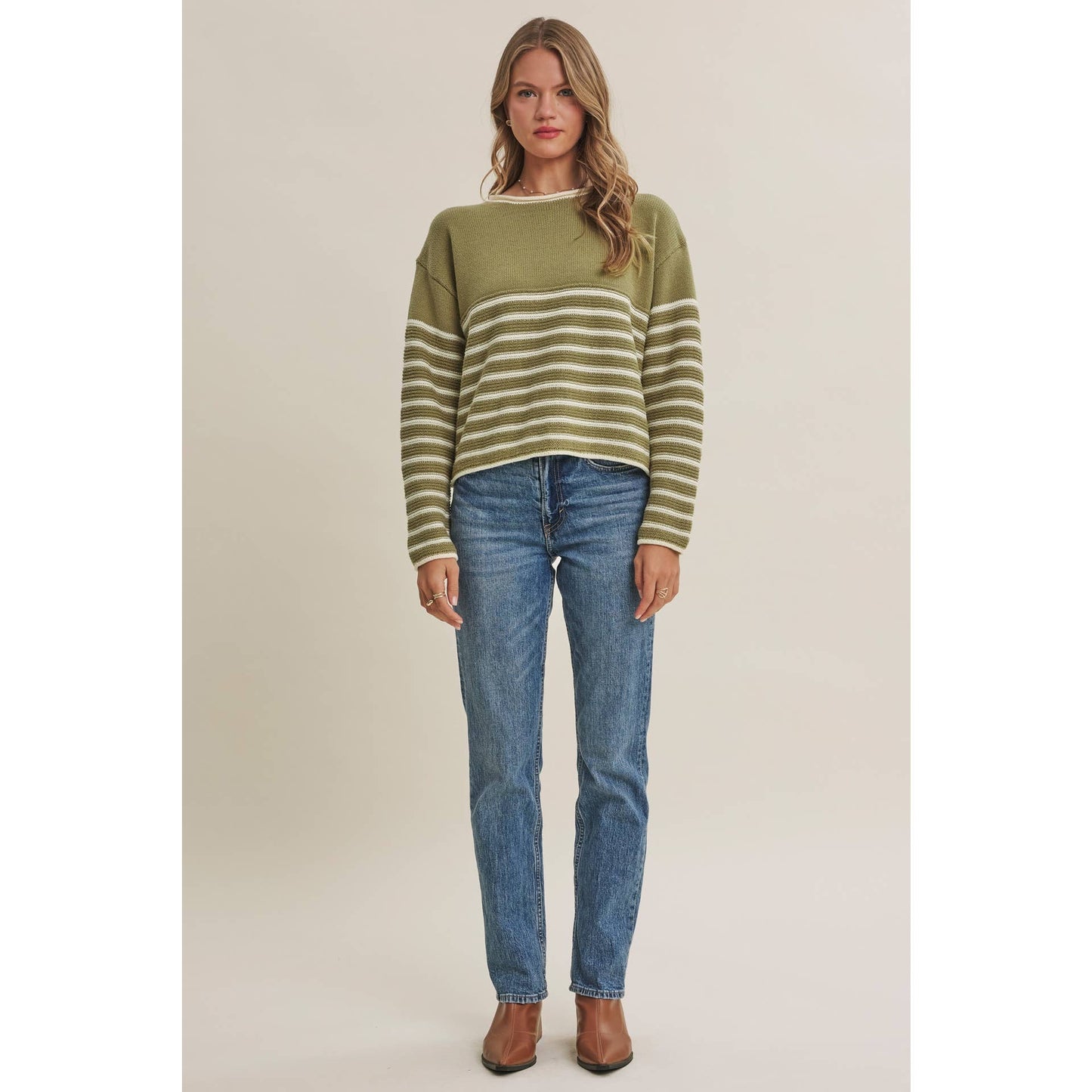 COZY Cabin  Stripe Sweater Top