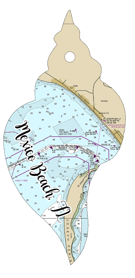 Wood Ornament - Shell Shape - Custom Map Location
