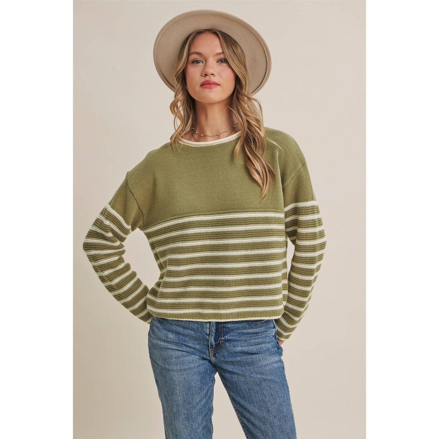 COZY Cabin  Stripe Sweater Top