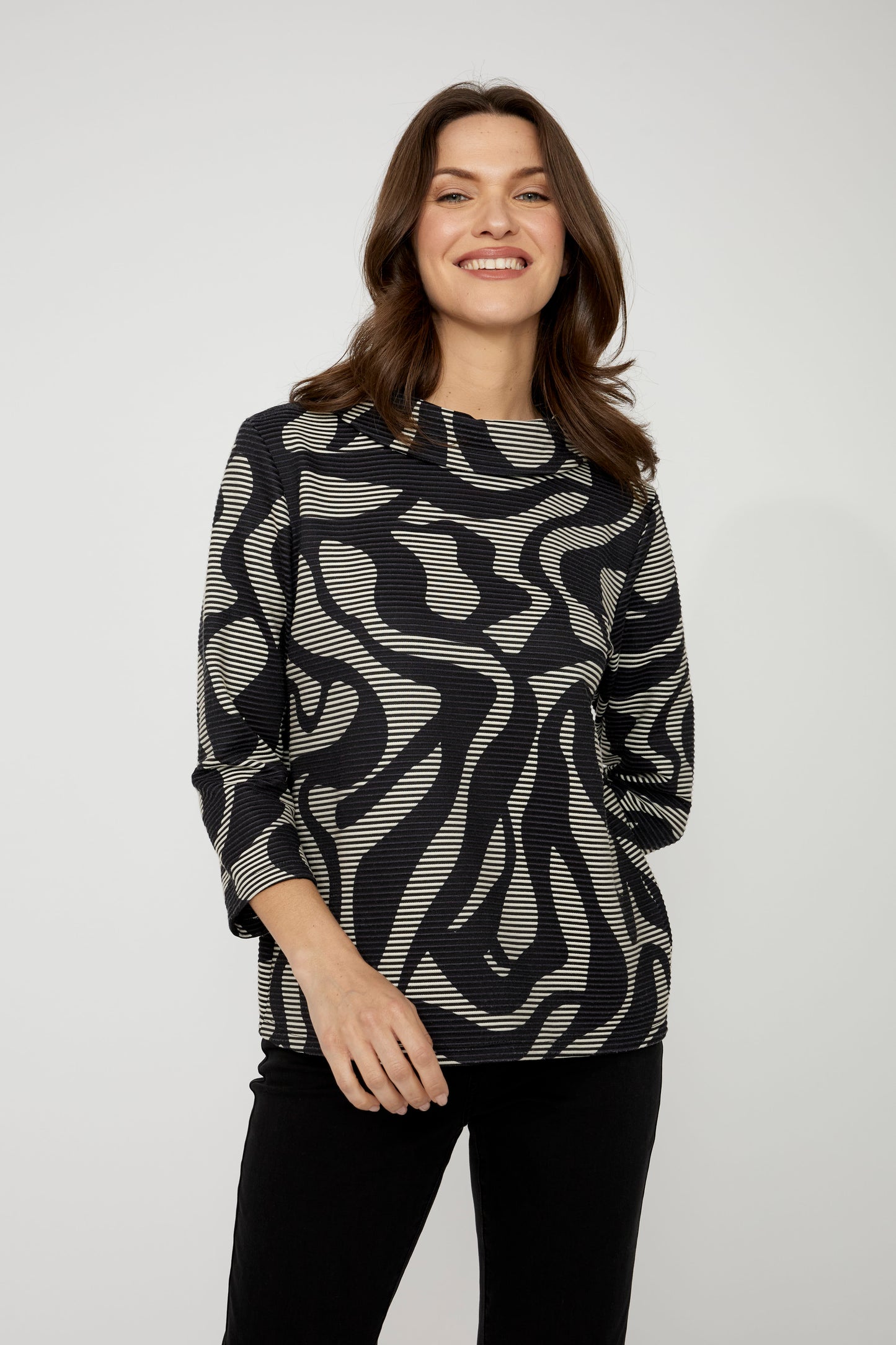 Compli K Abstract Jackie O Collar Top