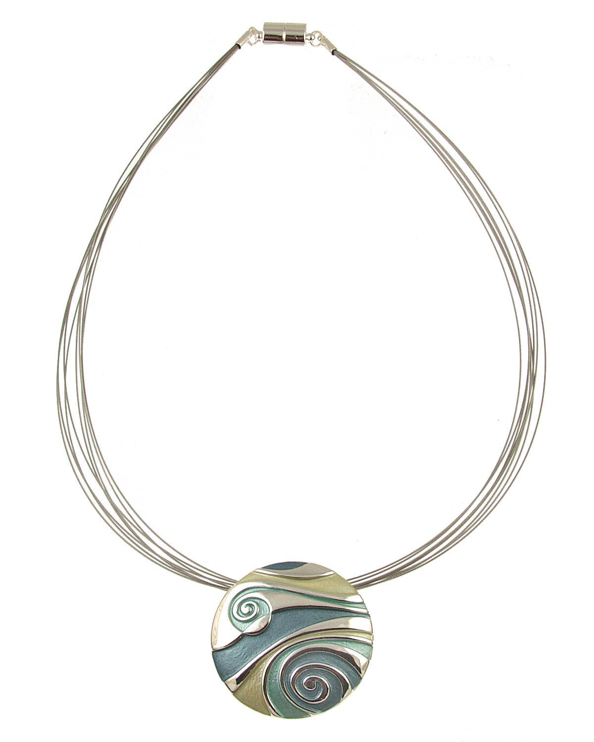 Swirl Wire Pendant | Blues, Silver/Gold, Aqua/Green