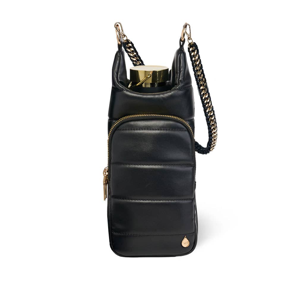 Black Vegan Leather HydroBag® with Strap Bundle