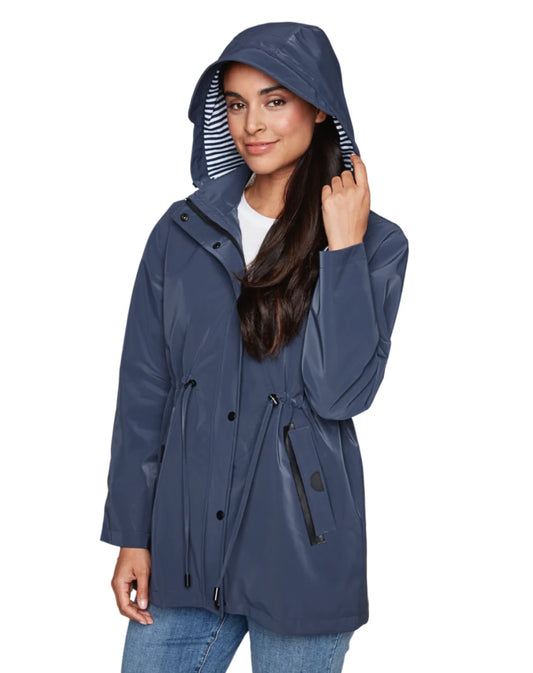 Carre Noir Lined Hooded Rain Coat