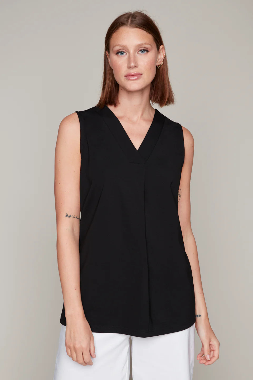 Carre Noir Black V Neck Tank