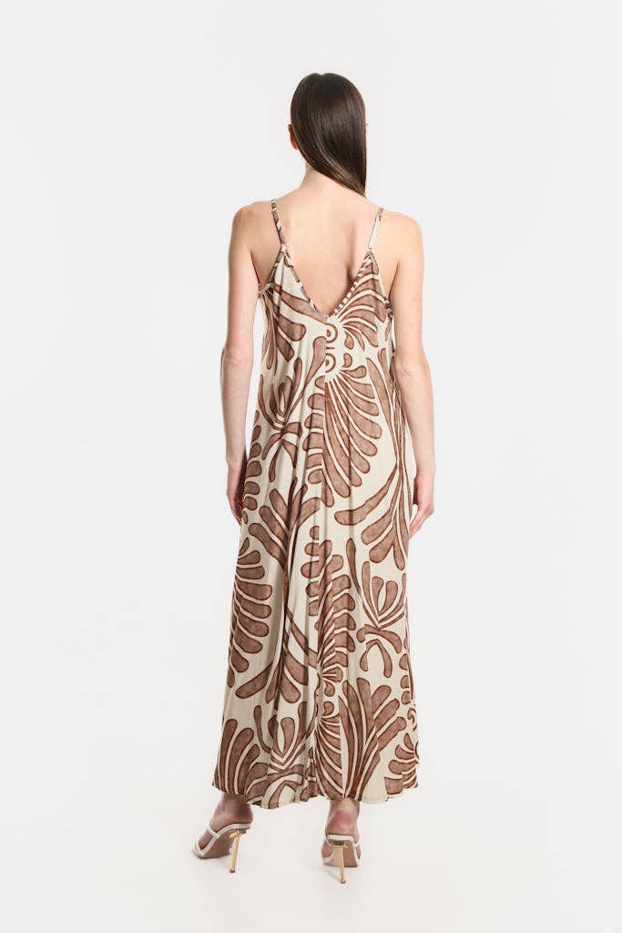 River Coconut Viscose Slip Dress (DT111C)
