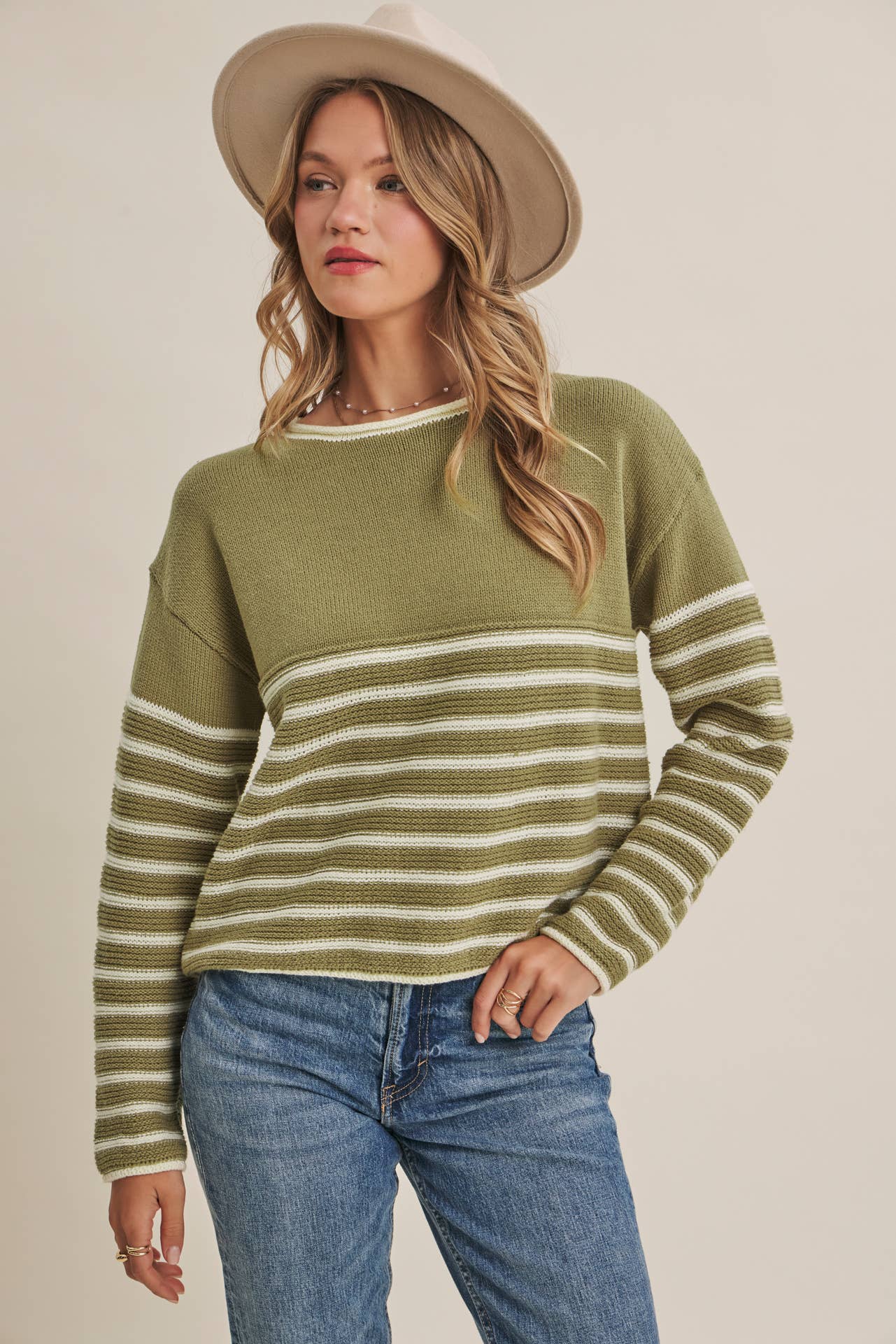 COZY Cabin  Stripe Sweater Top