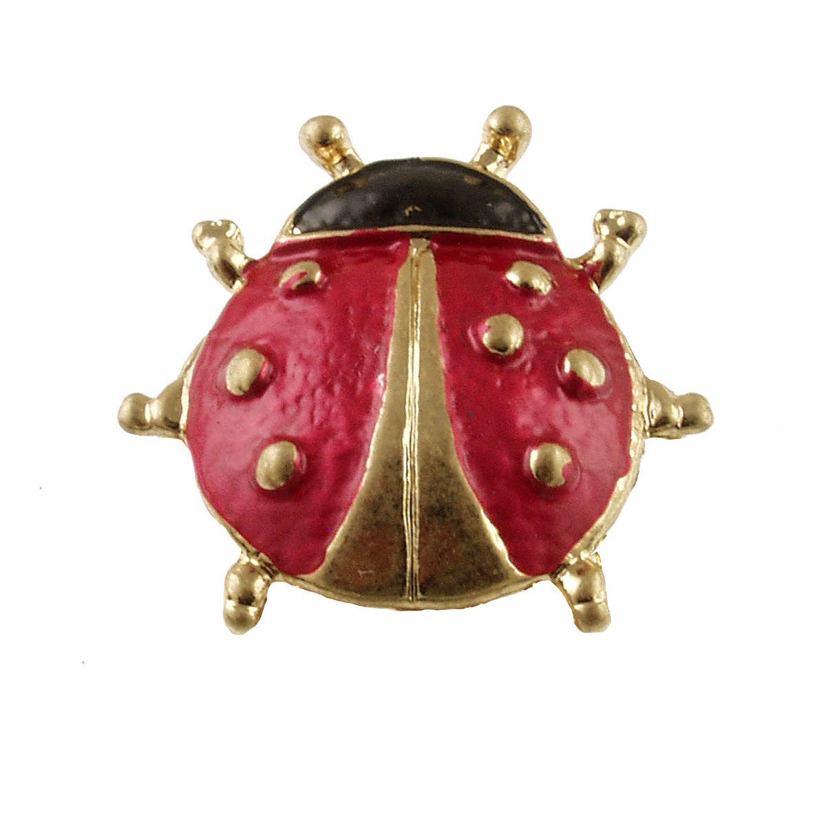 Lucky Charm Ladybug Magnetic Brooch | SM. Red/Gold
