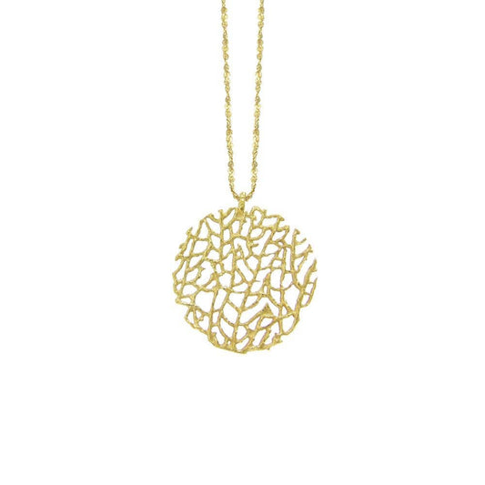 Small Coral Disc Necklace