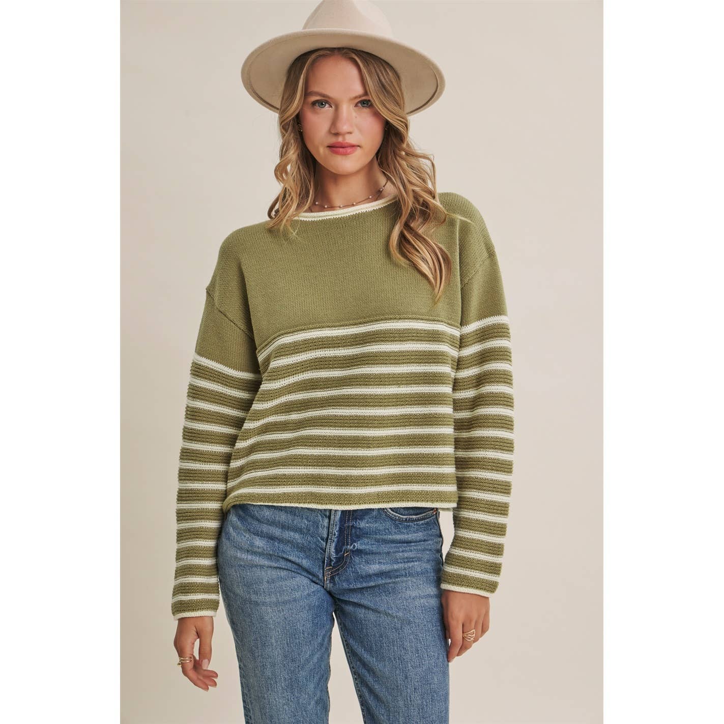 COZY Cabin  Stripe Sweater Top