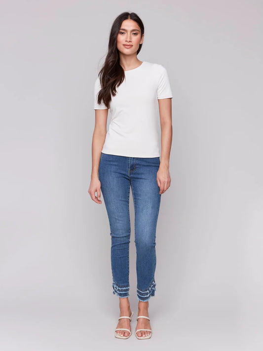 Charlie B Double Cloth Short Sleeve Tee