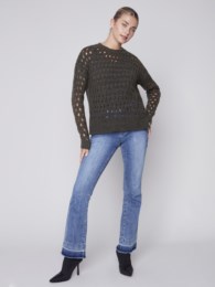 Charlie B Open Knit Cable Sweater