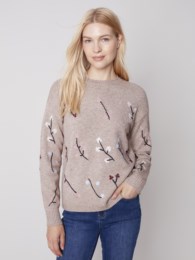 Charlie B Embroidered Crew Sweater