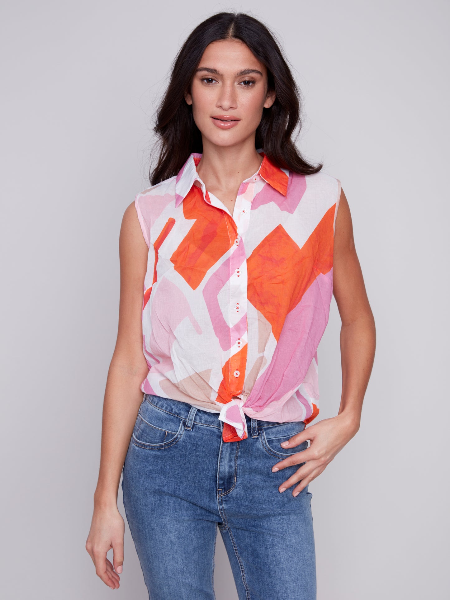 Charlie B Voile Sleeveless Top
