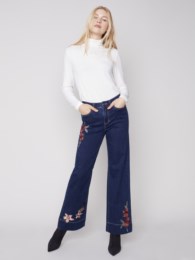 Charlie B Embroidered Flare Jeans