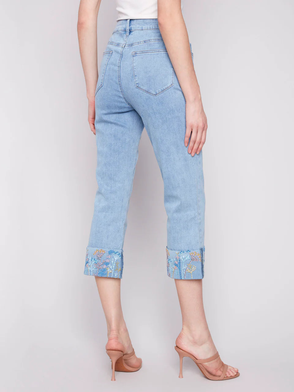 Charlie B Embroidered Crop Pants