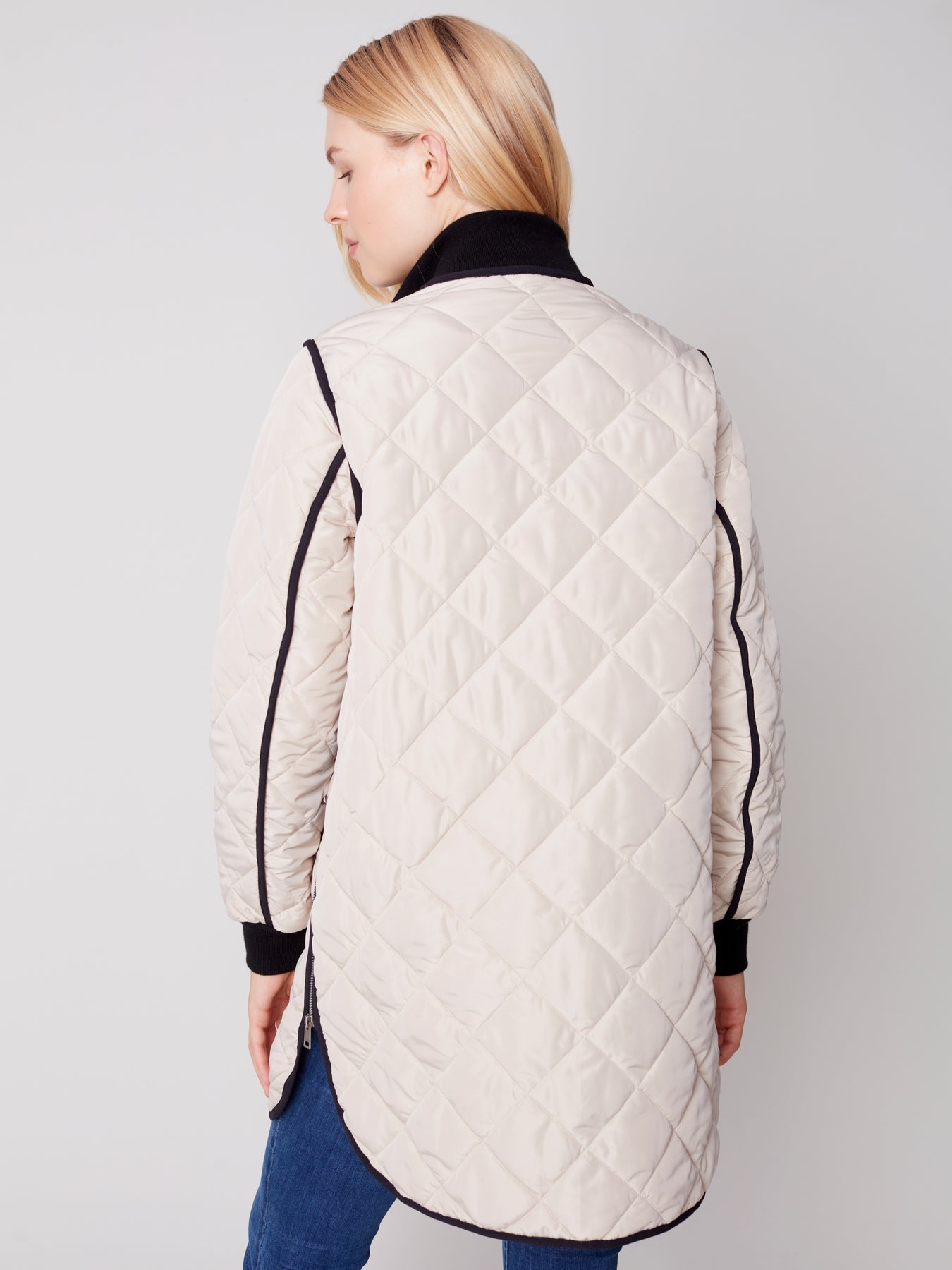 Charlie B  Quilted Coat Almond