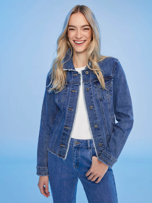 Charlie B Fringed Denim Jacket