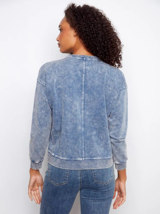Charlie B Sweatshirt with Flower Applique