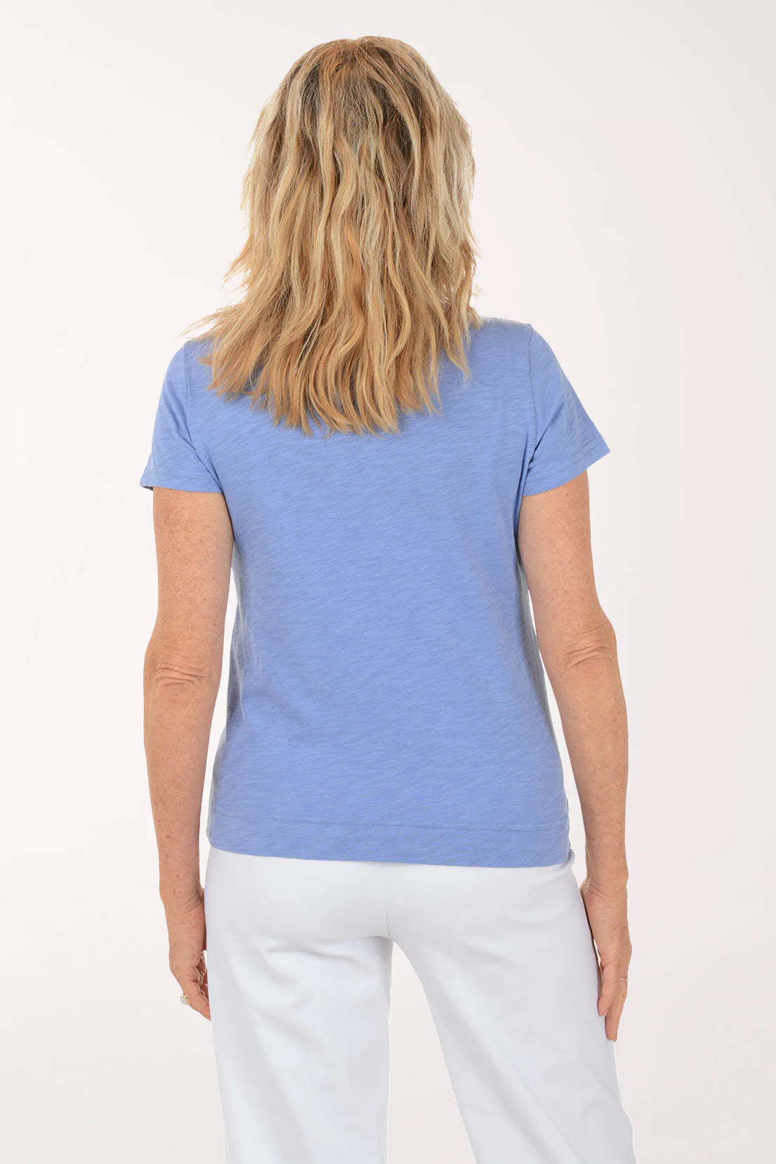 Escape Star Fish V-Neck Tee in Baja Blue