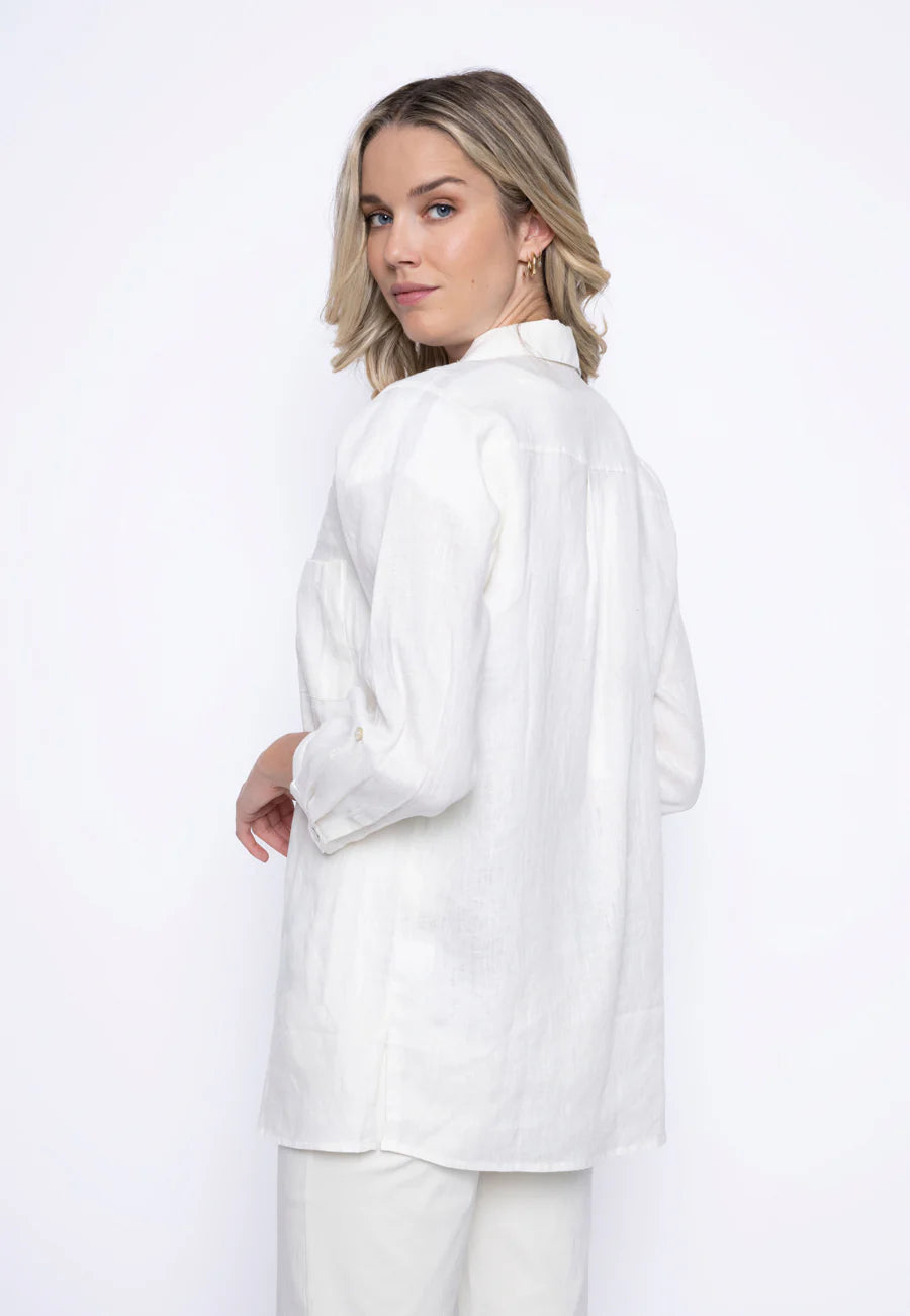 Picadilly 3/4 Sleeve Linen Blouse