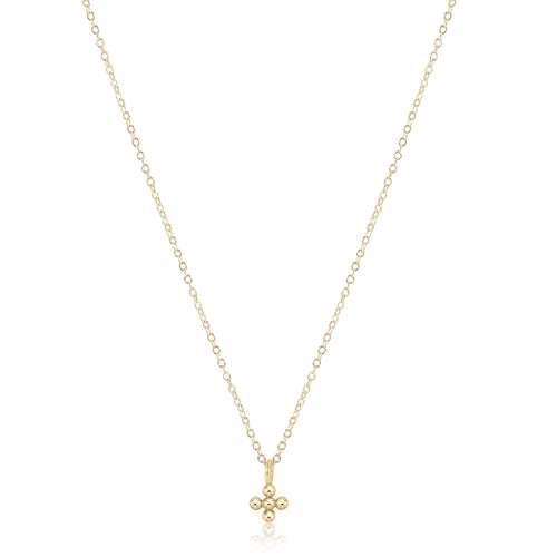 enewton Classic Bead Cross in Gold 16 in