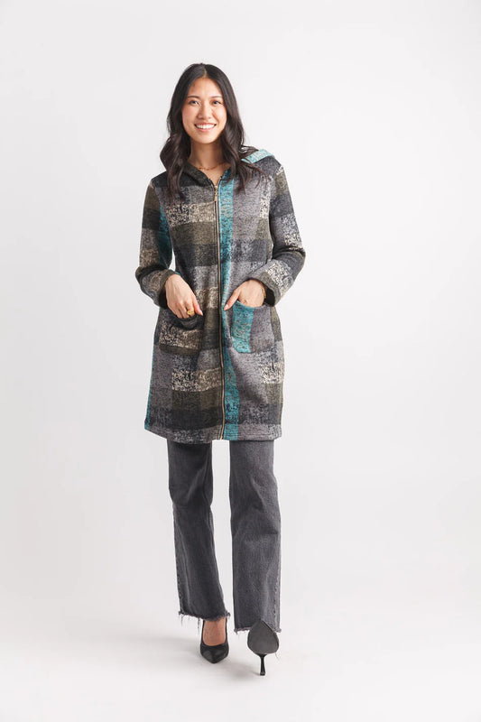 Papillon Gray Plaid  Zip Jacket