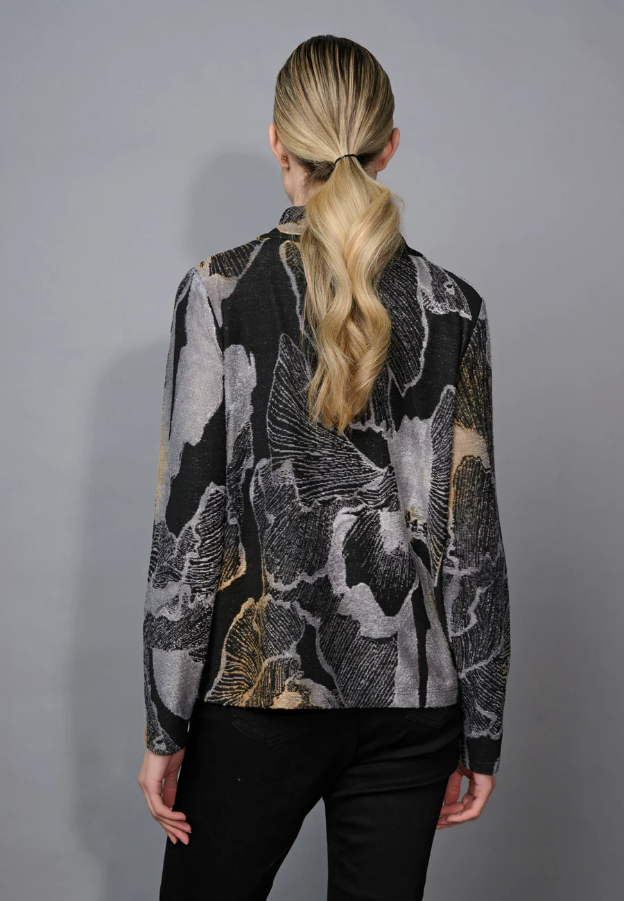 Picadilly Draped Neck Top Dijon Multi