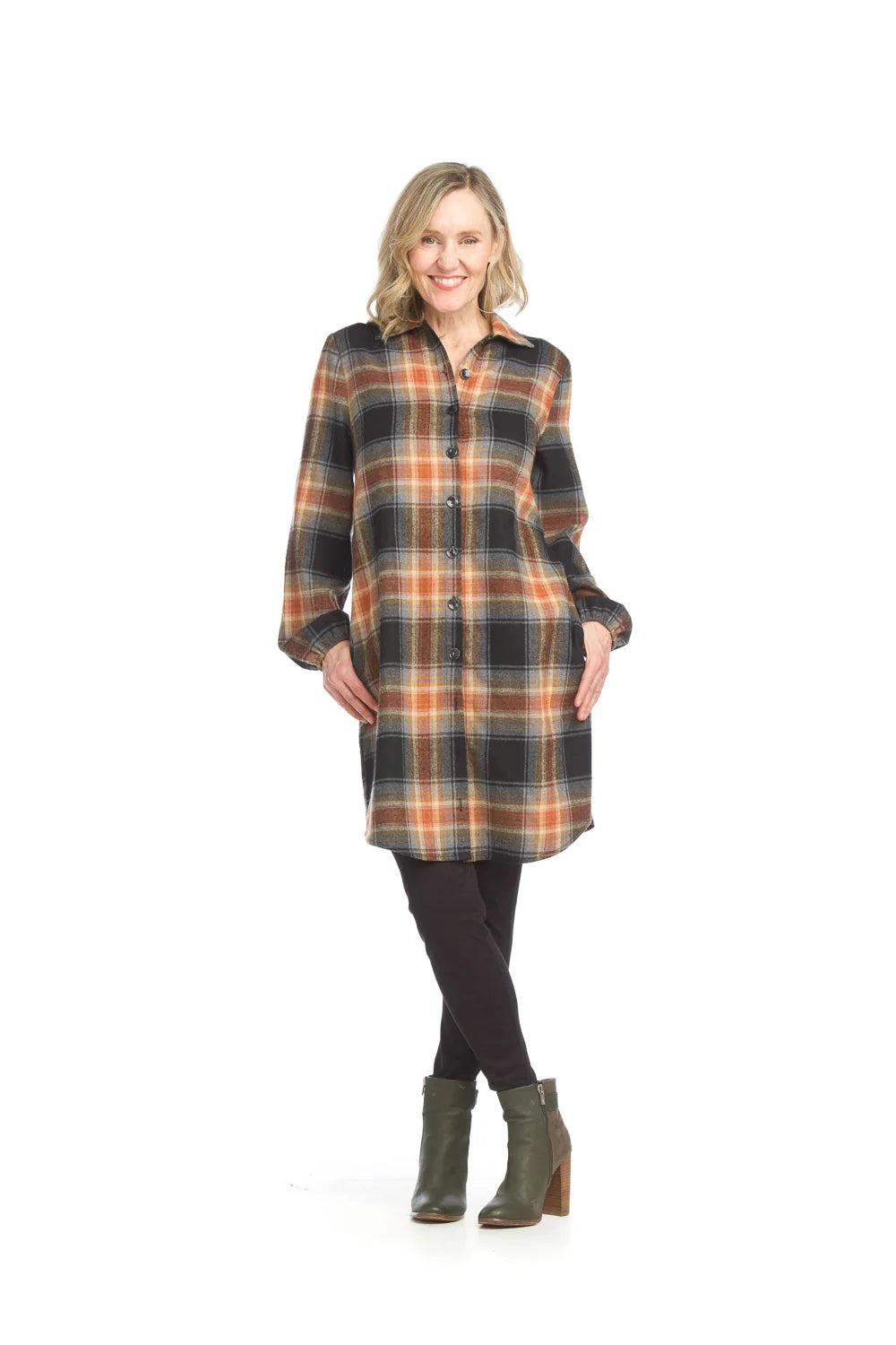 Papillon Plaid Shirtdress