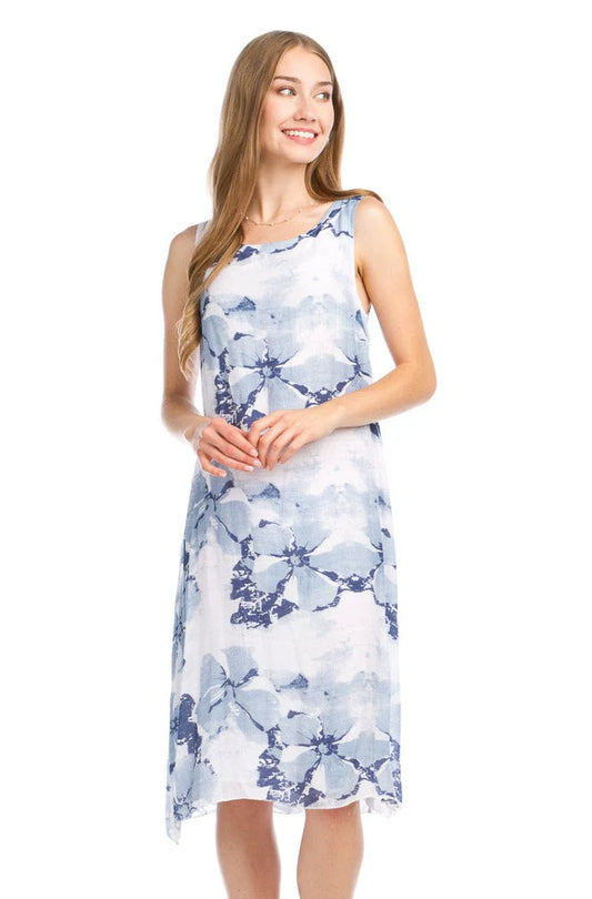 Papillon Blue Watercolor Dress