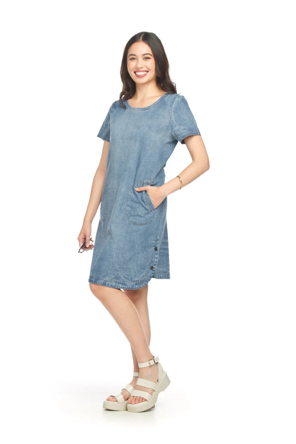 Papillon Denim Dress with Pockets