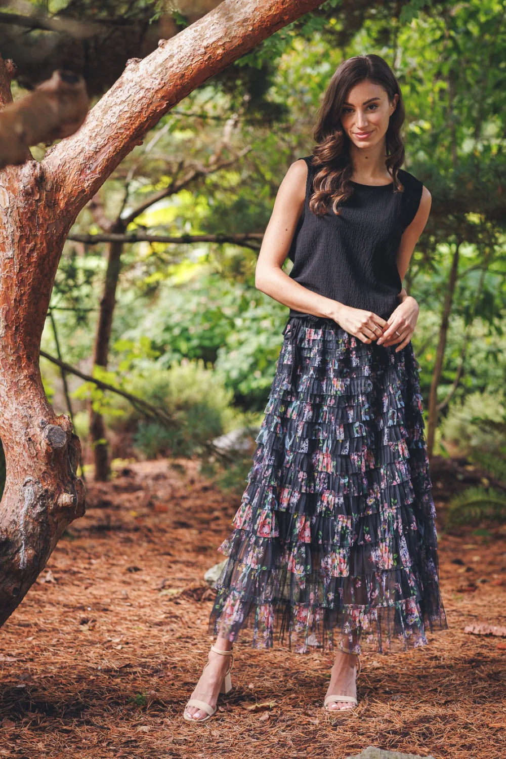 Papillon Black Tiered Skirt