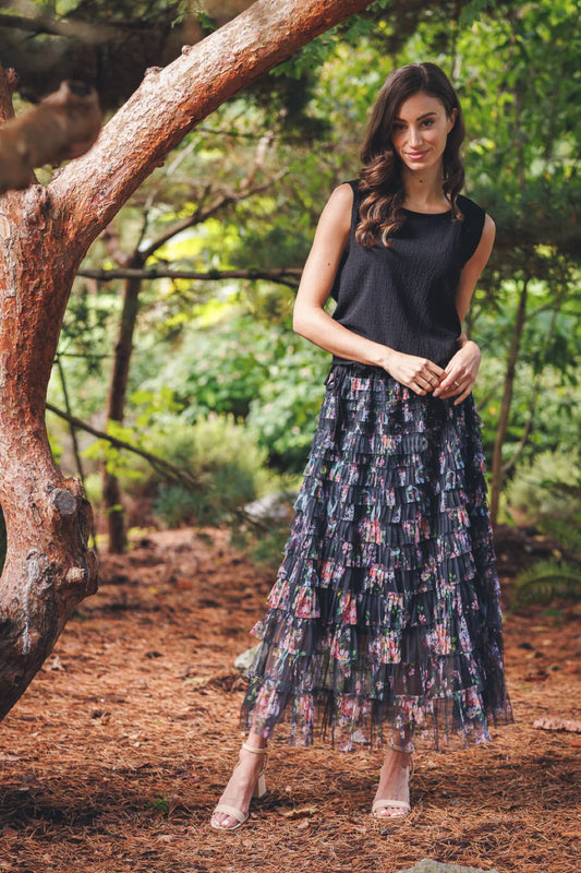 Papillon Black Tiered Skirt