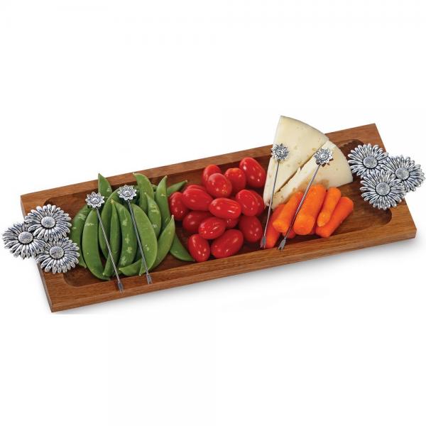 Oak and Olive Sunflower Tray