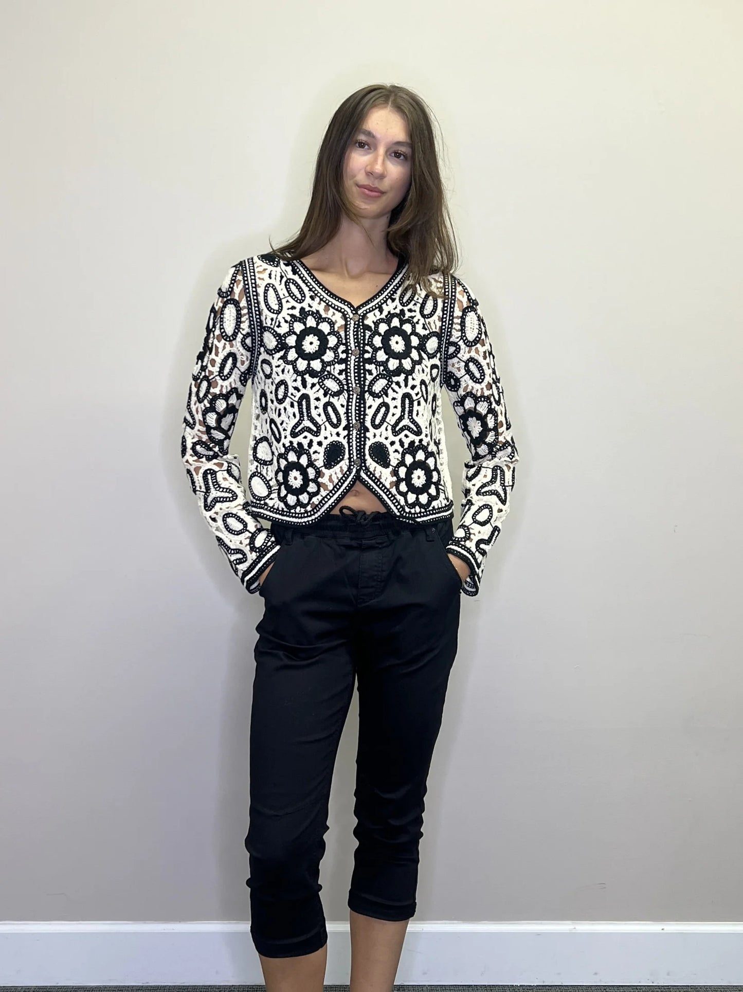 Papillon Floral Crochet Cardigan