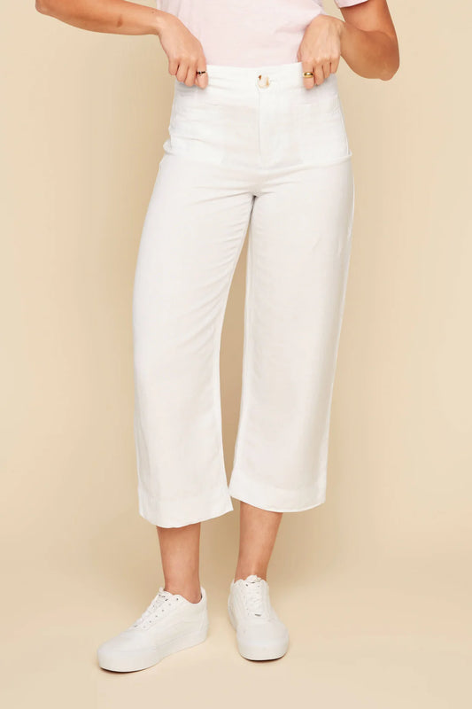 Renuar Front Pocket Woven Pants White