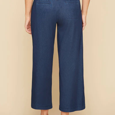 Renuar Wide Leg Knit Denim Pants
