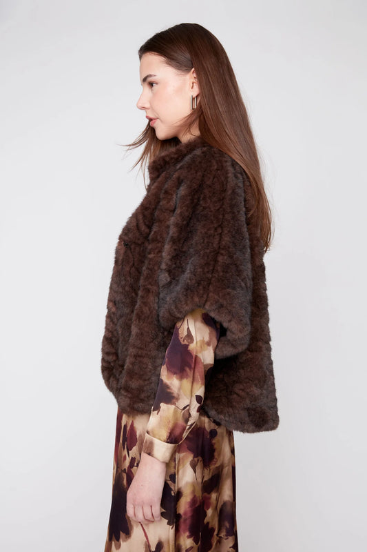 Renuar Chocolate Fur Poncho