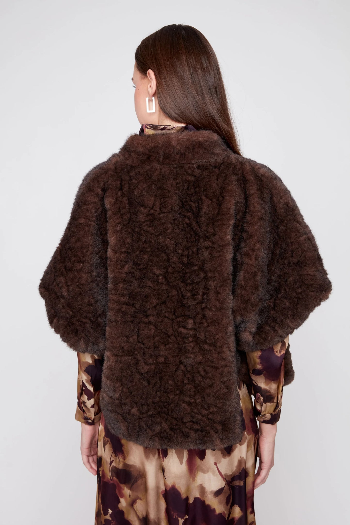Renuar Chocolate Fur Poncho