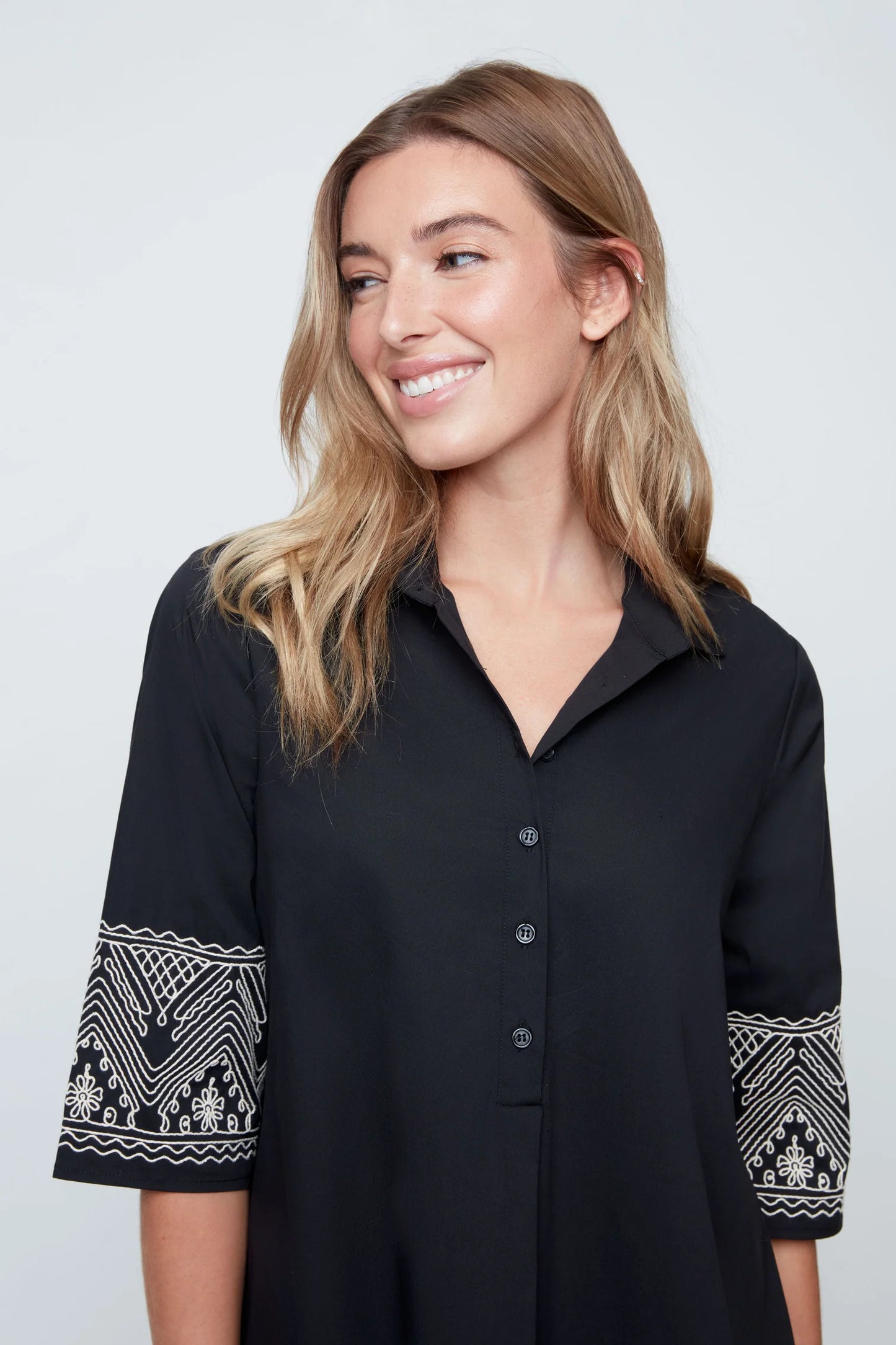 Renaur Embroidered Shirt Dress