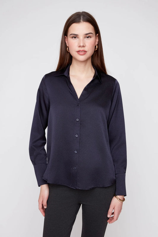 Renuar Textured Blouse in Midnight