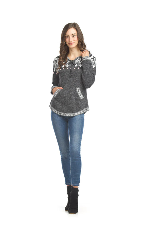 Papillon Gray Ikat Sweater