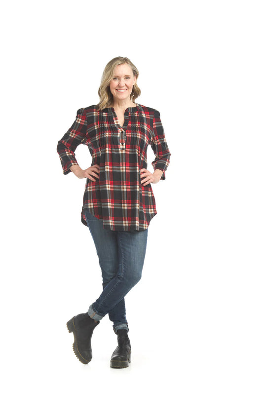 Papillon Plaid Pintuck Shirt