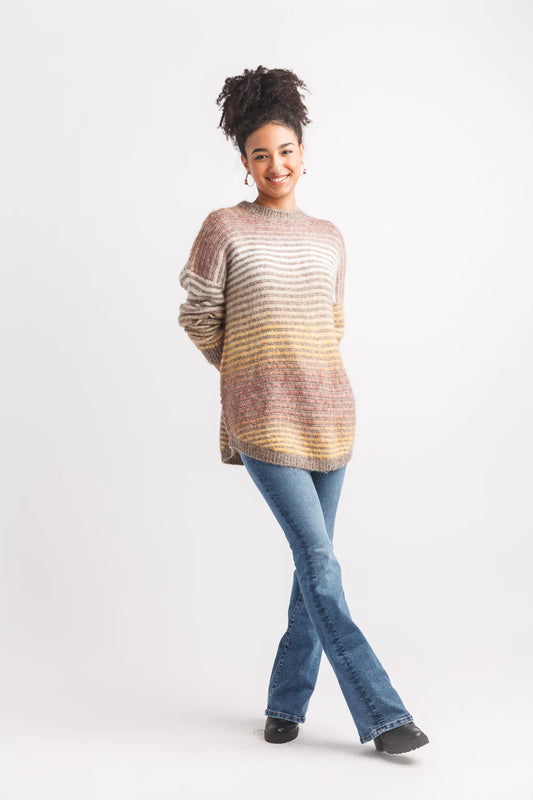 Papillon Space Dye Striped Brown/Peach/Beige