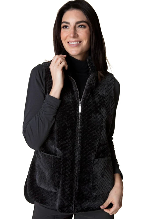 Sherpa Zipper Vest Black