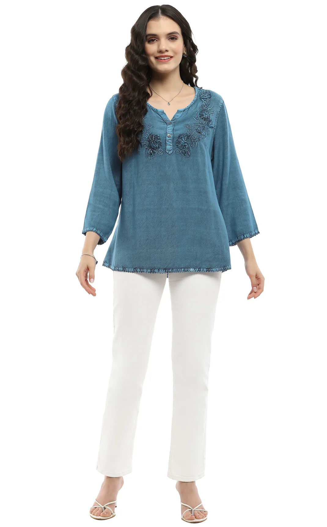 Parsley and Sage Arza Top Blue
