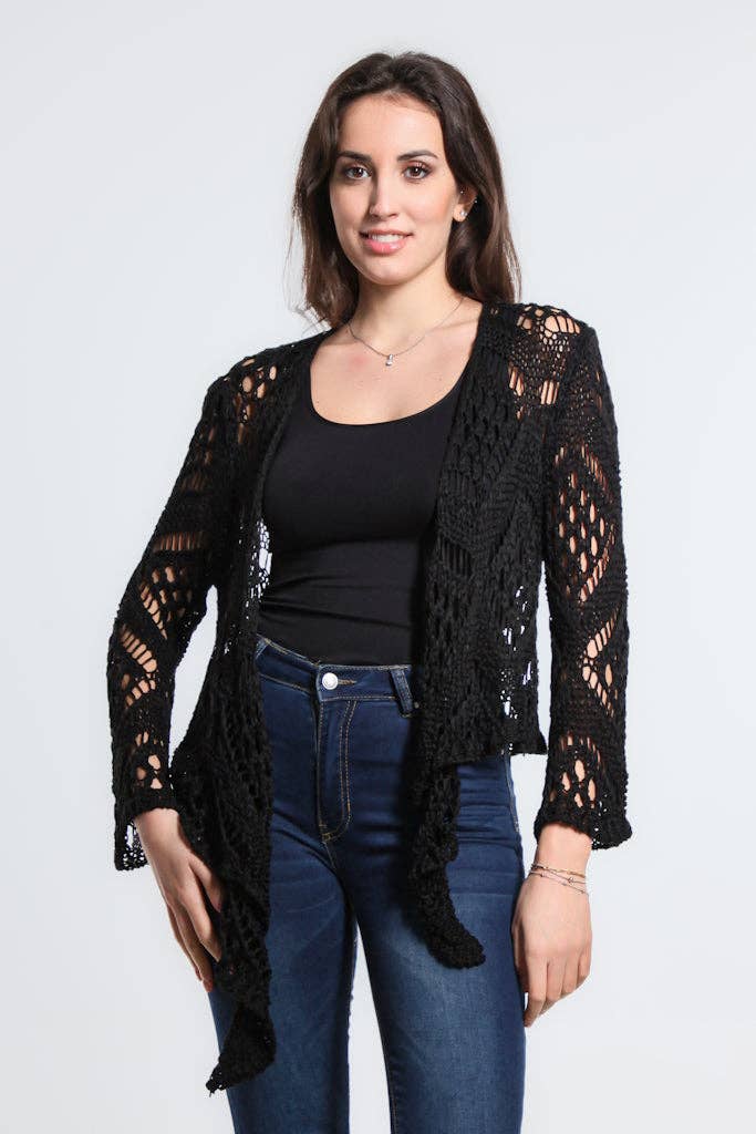 Kandra Open Knit Tie Front Bolero (CLS303)