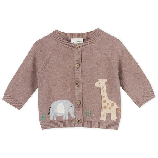 Giraffe Elephant Baby Cardigan Sweater (Organic) - 2 Colors