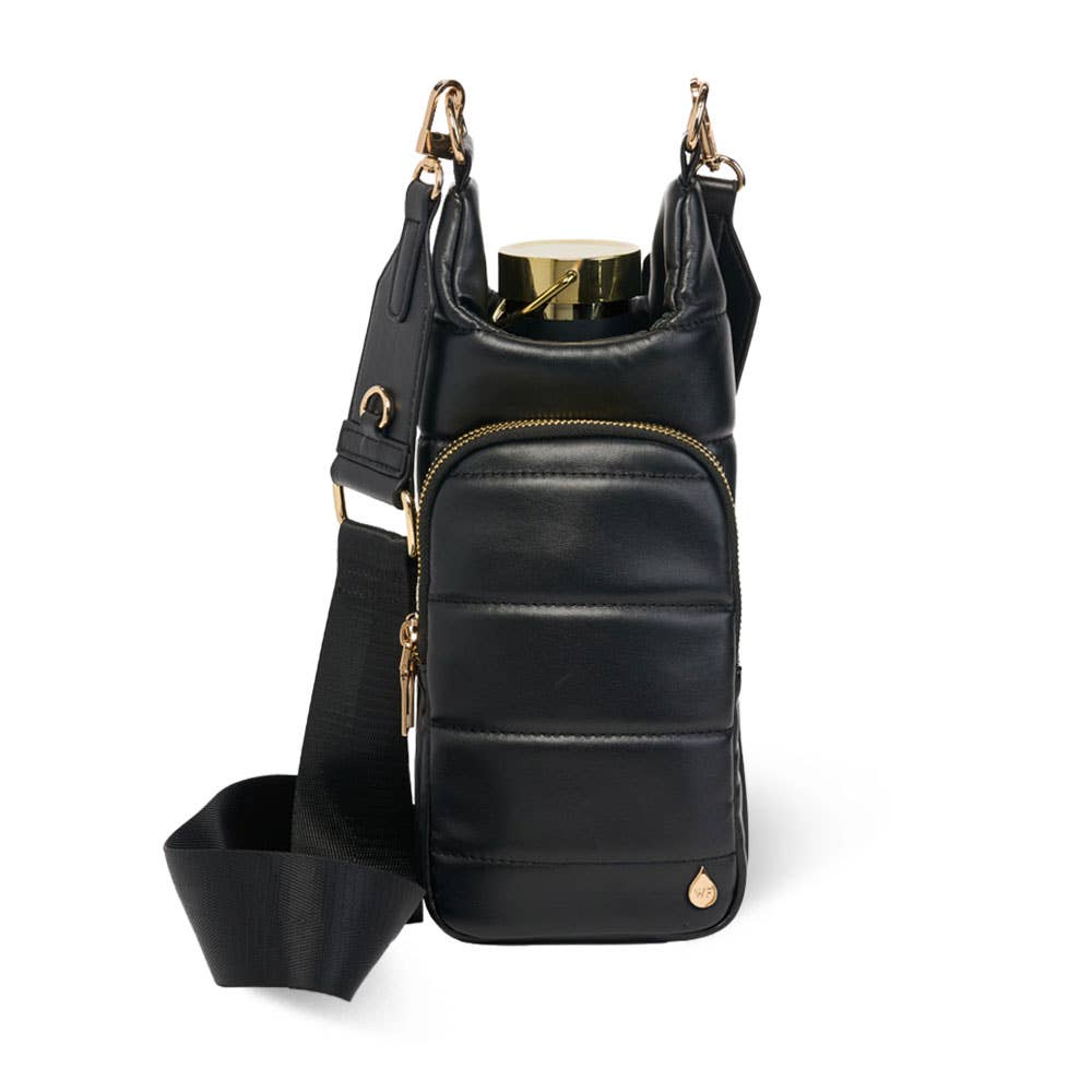 Black Vegan Leather HydroBag® with Strap Bundle