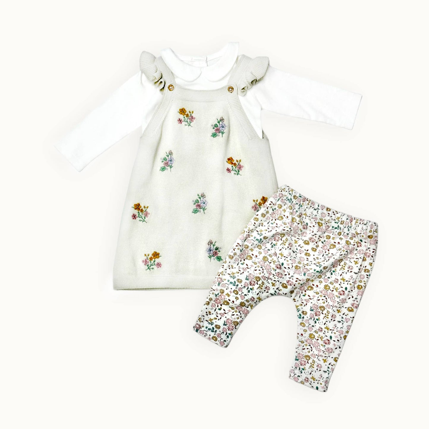 Floral Jersey Stretch Baby Legging Pants  (Organic Cotton)